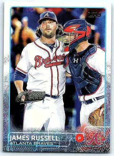 Original gloss baseball card of James Russell NM-MT from 2015 Topps #255 Braves