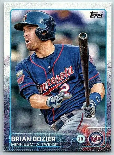 Original gloss baseball card of Brian Dozier from 2015 Topps #259 Twins