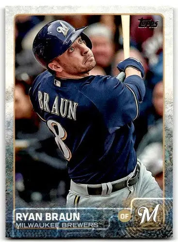 Original gloss Ryan Braun baseball card 2015 Topps #262 NM-MT Brewers ID 43725