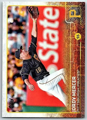 Original gloss Jordy Mercer baseball card from 2015 Topps Pirates collection