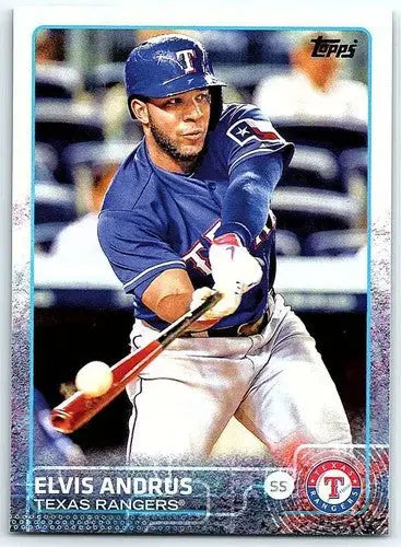 2015 Topps Elvis Andrus baseball card with original gloss NM-MT Rangers