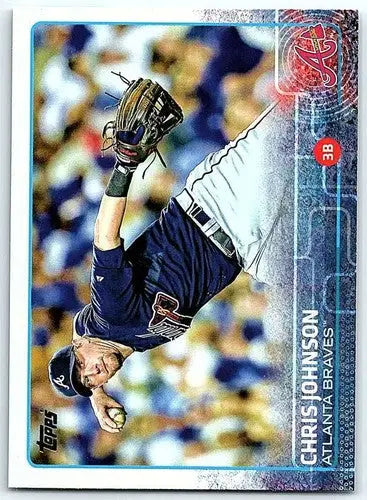 Original gloss Chris Johnson baseball card 2015 Topps NM-MT Braves ID4107