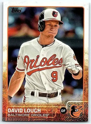 Original gloss David Lough baseball card from 2015 Topps #290 NM-MT Orioles