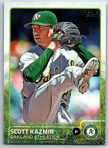 Original gloss Scott Kazmir baseball card from 2015 Topps #297 Scott Kazmir NM-MT Athletics