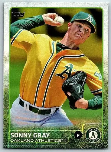 Sonny Gray baseball card with original gloss, 2015 Topps NM-MT Athletics ID:3273