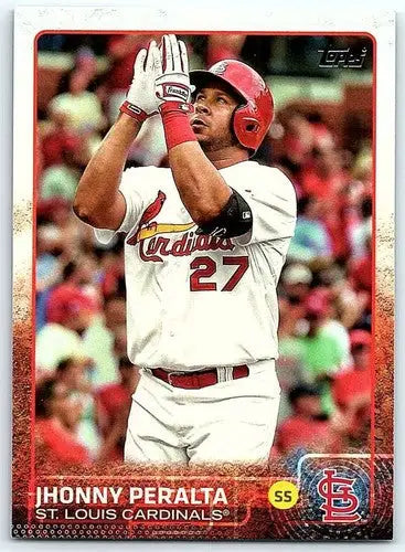 Original gloss Jhonny Peralta baseball card from 2015 Topps #311 Cardinals