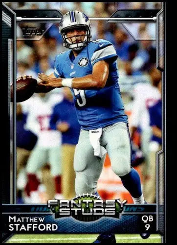 2015 Topps Matthew Stafford football card with original gloss from Simply Sandoval sports cards