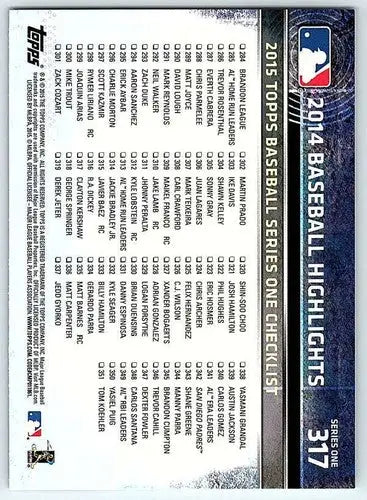 2015 Topps #317 Clayton Kershaw NM-MT Dodgers 2014 Baseball Highlights ID:19126 - Baseball Card Single