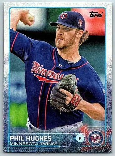 2015 Topps Phil Hughes baseball card with original gloss NM-MT Twins ID 4120