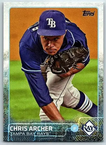 Original gloss Chris Archer baseball card 2015 Topps #324 NM-MT Rays ID 4122