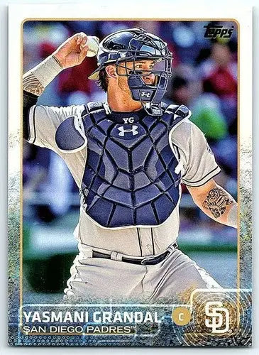 Original gloss Yasmani Grandal baseball card 2015 Topps #338 NM-MT Padres ID 4125