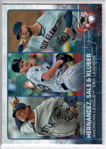 2015 Topps #341 Corey Kluber/Chris Sale/Felix Hernandez NM-MT League Leaders - Baseball Card Single