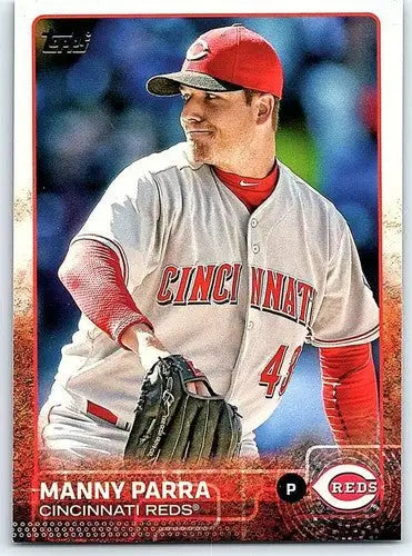 Original gloss Manny Parra baseball card 2015 Topps #344 Manny Parra NM-MT Reds
