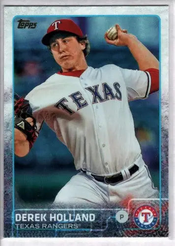 2015 Topps Derek Holland baseball card with original gloss NM-MT Rangers ID 14810