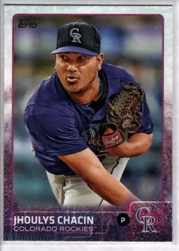 Jhoulys Chacin baseball card with original gloss from 2015 Topps NM-MT Rockies