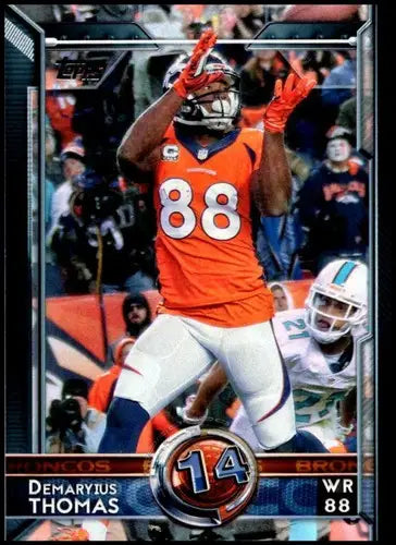 Original gloss 2015 Topps Demaryius Thomas football card featuring Broncos sports cards