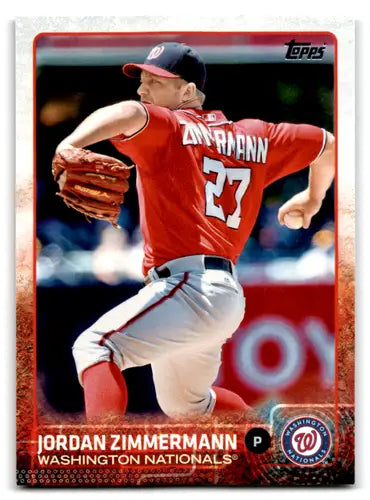 Jordan Zimmermann baseball card with original gloss in NM-MT condition from 2015 Topps