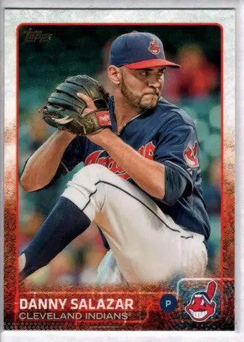 Danny Salazar baseball card with original gloss from 2015 Topps #393 NM-MT Indians