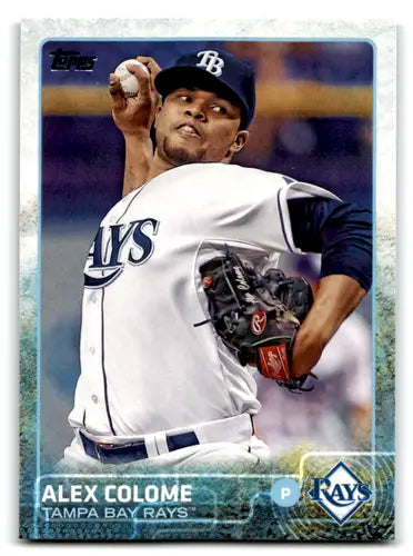 Alex Colome baseball card with original gloss from 2015 Topps Rays NM Near Mint