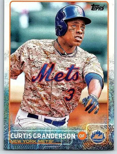 Original gloss Curtis Granderson baseball card from 2015 Topps Mets series