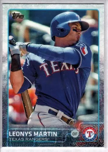 Original gloss Leonys Martin baseball card from 2015 Topps NM-MT Rangers collection