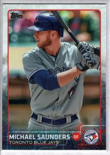 Michael Saunders baseball card with original gloss from 2015 Topps NM-MT Blue Jays
