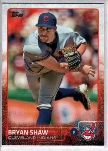 Original gloss Bryan Shaw baseball card from 2015 Topps NM-MT Indians ID 4152