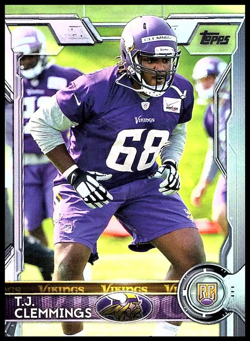 2015 Topps #425 T.J. Clemmings NM-MT RC Rookie Minnesota Vikings Football Card - Football Card Single