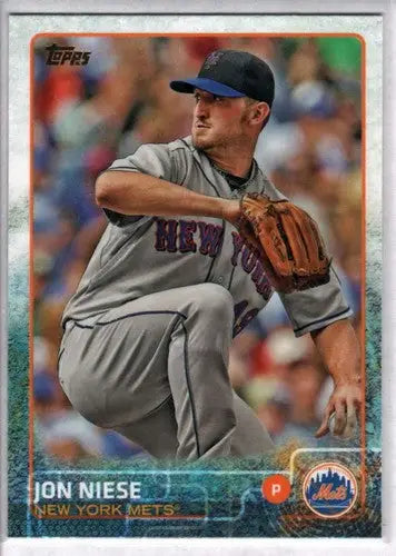 Original gloss Jon Niese NM-MT baseball card from 2015 Topps #428 Mets ID:4154