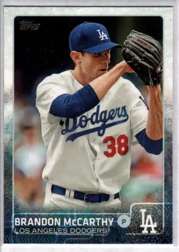 Original gloss Brandon McCarthy baseball card 2015 Topps #431 Dodgers NM-MT