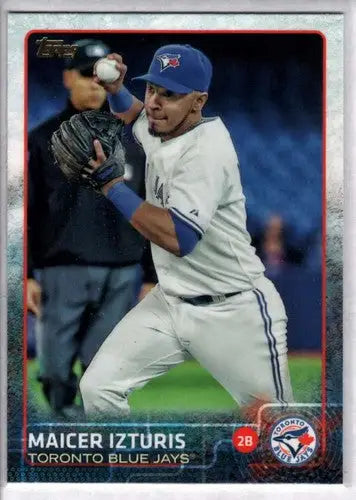 Original gloss Maicer Izturis baseball card from 2015 Topps Blue Jays collection