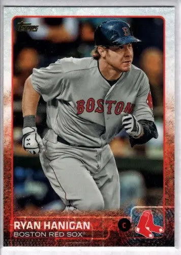 Ryan Hanigan baseball card featuring Red Sox with original gloss from 2015 Topps