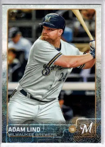 2015 Topps Adam Lind baseball card with original gloss NM-MT Brewers ID 4168