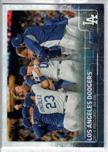 Original gloss Los Angeles Dodgers baseball card from 2015 Topps #478 Los Angeles