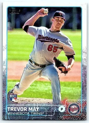 2015 Topps Trevor May rookie Twins baseball card with original gloss NM-MT RC Rookie