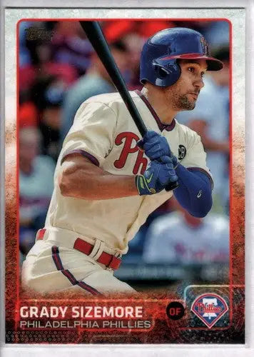 Original gloss 2015 Topps Grady Sizemore baseball card NM-MT Phillies