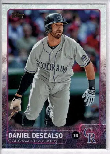 Baseball card featuring Daniel Descalso NM-MT from 2015 Topps Rockies collection