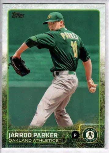 Original gloss baseball card of Jarrod Parker NM-MT from 2015 Topps #607 Athletics