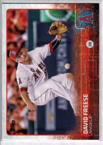 Original gloss David Freese baseball card 2015 Topps NM-MT Angels ID 4232