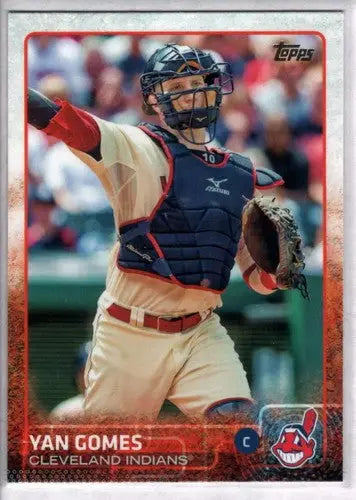 Original gloss Yan Gomes baseball card 2015 Topps NM-MT Indians ID 4238
