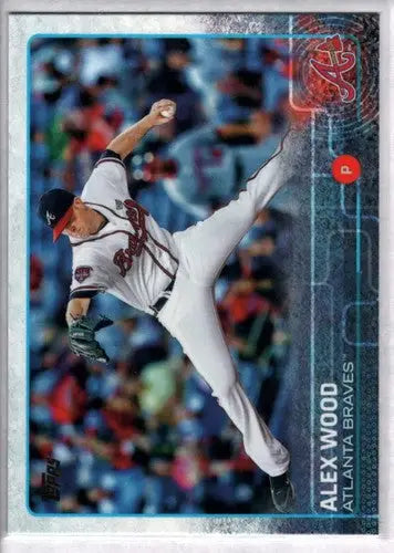 Original gloss baseball card of Alex Wood NM-MT from 2015 Topps Braves series