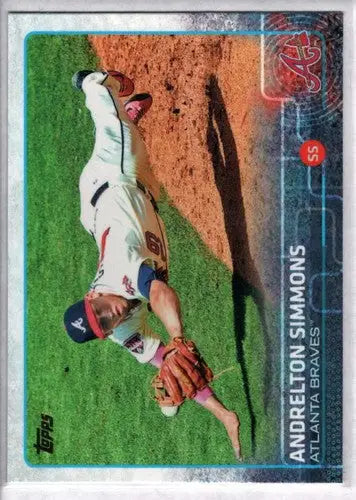 Original gloss Andrelton Simmons baseball card 2015 Topps NM-MT Braves ID 4250