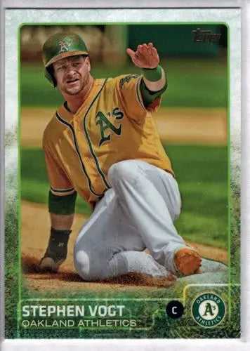 2015 Topps Stephen Vogt baseball card with original gloss NM-MT athletics ID 4251