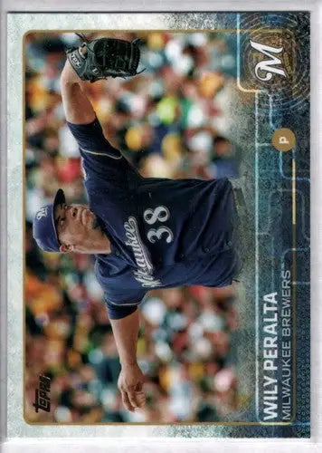 Wily Peralta baseball card with original gloss from 2015 Topps #672 NM-MT Brewers