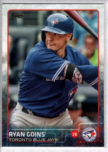 Ryan Goins Blue Jays baseball card with original gloss from 2015 Topps series