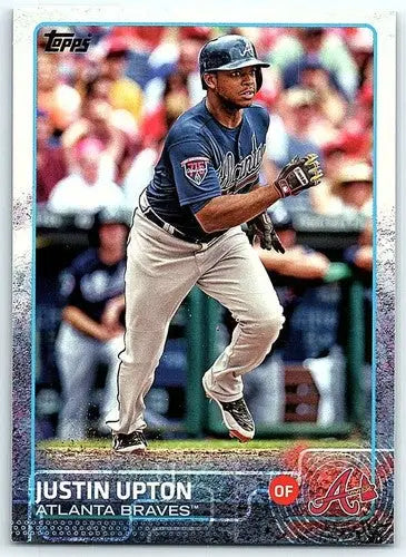 2015 Topps Justin Upton baseball card with original gloss, Justin Upton NM-MT Braves