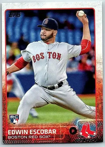 Original gloss Edwin Escobar rookie Red Sox baseball card from 2015 Topps series