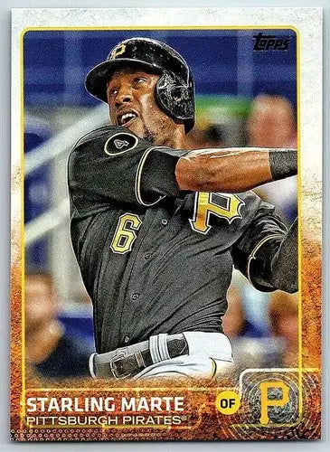 Original gloss Starling Marte baseball card 2015 Topps NM-MT Pirates