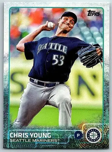 Chris Young baseball card with original gloss from 2015 Topps Mariners NM-MT