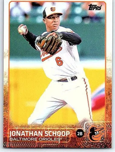 Original gloss baseball card of Jonathan Schoop NM-MT from 2015 Topps Orioles